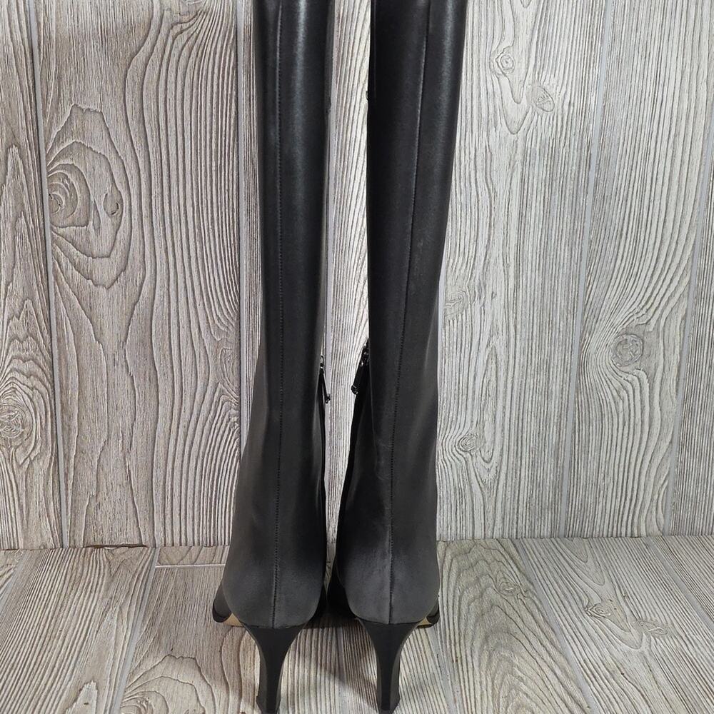 Michael Kors Darrah Black Fade Leather Heeled Boots Womens Size 9.5 - Picture 5 of 13